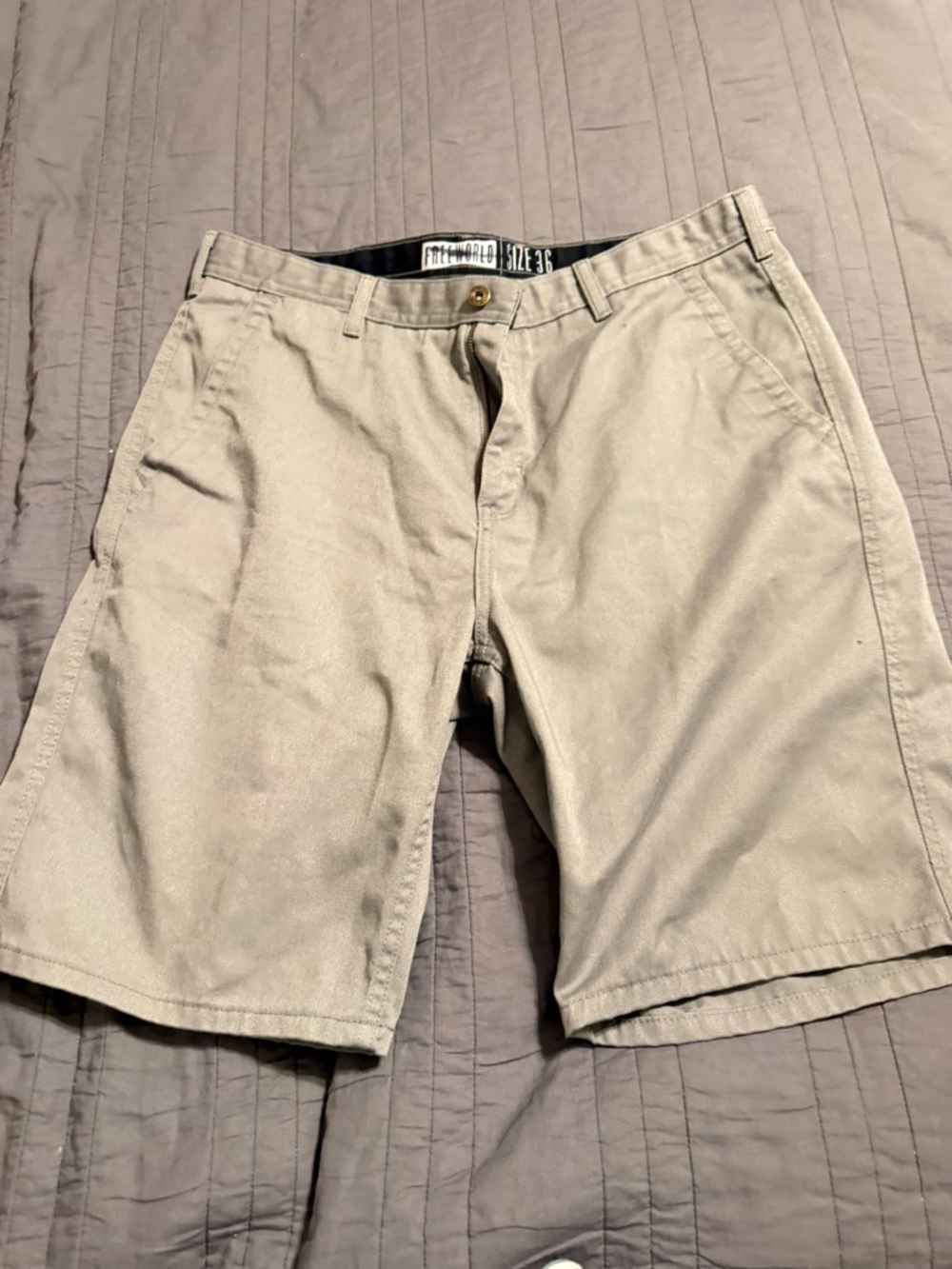 Free world Men's light gray Classic Chino Shorts